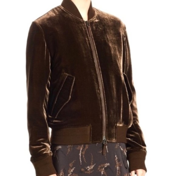 Vince brown velvet bomber jacker NWT - Picture 2 of 5